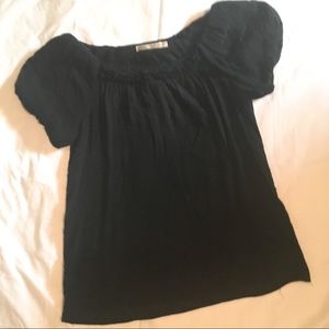 black peasant top